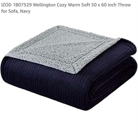 IZOD Ribbed Plush Sherpa Throw - Picture 4 of 6